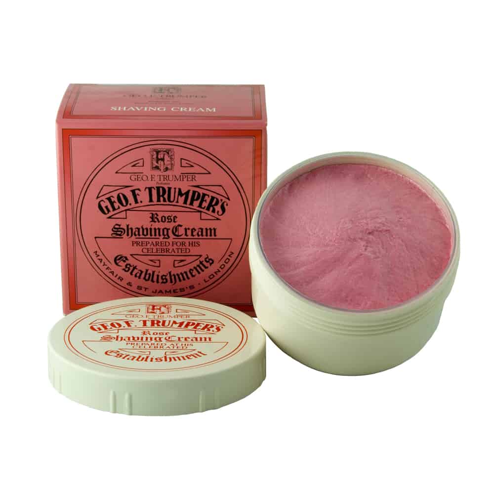 Geo. F. Trumper Rose soft shaving cream in its bowl